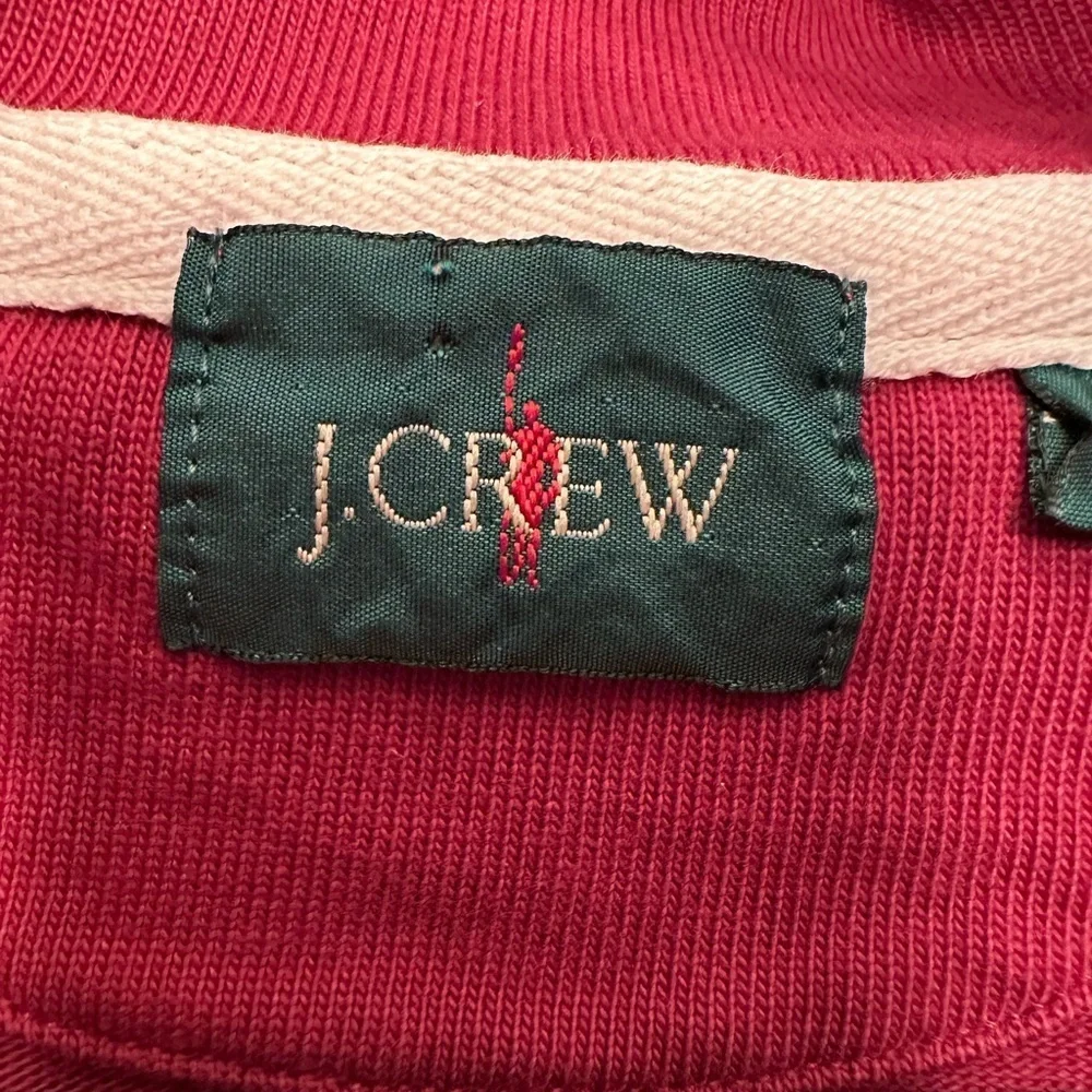 2022 J.Crew Men's Oarsmen Retro Maroon 1/4 Zip Rugby Sweatshirt‎ Size Large Tall